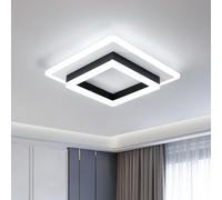 DELIPOP Plafoniera Led Soffitto Quadrata 30W Moderni, Lampadario LED Soffitto Bianca e Nera, Lampada da Soffitto Soggiorno per Camera da Letto Corridoio Cucina, Bianco Freddo 6500K