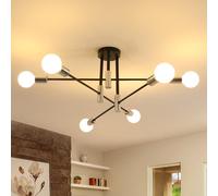 DELIPOP Plafoniera Soffitto Moderno, 6 Luci E27 Vintage Lampadario Sputnik