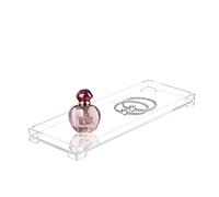 DELIPPLY Vassoio da bagno, acrilico, rettangolare, decorativo, pratico, vassoio organizer trasparente