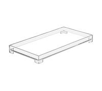 DELIPPLY Vassoio da bagno Vanity, rettangolare, in acrilico, decorativo, organizer (grande, trasparente)