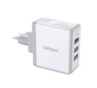Delippo Quick Charge 3.0 Caricabatterie 3 USB da Muro 5V 2A /9V 2A/12V 1.5A Caricatore USB per Samsung Galaxy 5V/2.4AS8/S8+ /Note 8, LG G5 / G6,Nexus 5X/6P, HTC 10