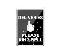 Deliveries Please Ring Bell Ingresso Segnale di Avviso per Porta in Plastica Acrilica Decorazione della Stanza Insegne Interni ed Esterni per Casa Ufficio Lavoro 15,2 x 20,3 cm