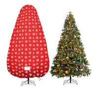 Delixike Copertura verticale per albero di Natale, resistente agli strappi, regolabile, per albero di Natale da 9 piedi, assemblata con ornamenti, copertura per albero di Natale con cerniera