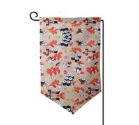 Deliziosa bandiera da giardino con stampa di sushi su entrambi i lati, bandiere da giardino per la decorazione della casa, resistenti alle intemperie e doppie cuciture, 45,7 x 32,7 cm