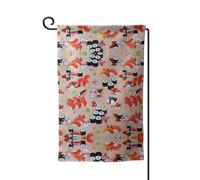 Deliziosa bandiera da giardino con stampa di sushi su entrambi i lati, bandiere da giardino per la decorazione della casa, resistenti alle intemperie e doppie cuciture, 45,7 x 32,7 cm