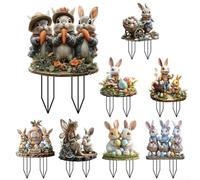 Deliziosa decorazione per esterni con paletti di coniglietto pasquale per portare gioia a qualsiasi spazio (OH833)