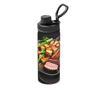 Deliziosa tazza termica con stampa di carne alla griglia, 510,3 g, adatta per alpinismo, campeggio, palestra, ufficio e uso quotidiano