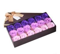 Deliziose rose di sapone in elegante scatola, un regalo senza tempo per i propri cari in occasioni speciali (viola)