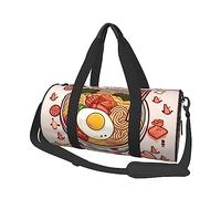 Delizioso borsone rotondo stampato dolce ramen borsa da viaggio rotonda borsa da palestra fitness borsa da allenamento, nero, taglia unica, Nero , Taglia unica