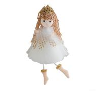 Delizioso ciondolo a forma di angelo di peluche, 18 cm, perfetta aggiunta alla tua collezione di decorazioni festive durante le festività natalizie (bianco)