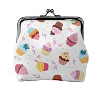 Delizioso Cupcakes Stampa Squisito Bacio Blocco Portafoglio Compatto Versatile Donne Portamonete Piccolo Sacchetto Della Cerniera