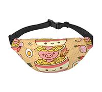 Delizioso marsupio Sweet Ramen, di grandi dimensioni, con 3 tasche con cerniera, puoi trasportare telefoni cellulari di tutte le dimensioni per esercizi all'aperto, nero, taglia unica, Multicolore,