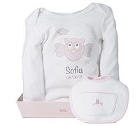 Delizioso set regalo per neonati | Cesto completo: Bavaglino e body personalizzato | BebeDeParis