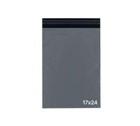 delka Buste postali resistenti, in poliestere grigio, resistenti agli strappi, per vestiti, documenti, forte adesivo autosigillante, impermeabili e leggere (43 x 61 cm, 50 pezzi)