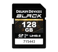 Delkin Devices Scheda di memoria SDXC resistente nera, UHS-II, C10, U3, V60, video Full HD e 8K, velocità fino a 290 MB/s in lettura, 190 MB/s in scrittura, ideale per fotografi e videografi (128 GB)