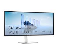 Dell 34 Plus Monitor Curvo USB-C S3425DW 34'' 3440 x 1440 pixel 120Hz Pannello VA ComfortView Plus AMD FreeSync Premium, 99% sRGB, 95% DCI-P3, Altoparlanti Integrati, Garanzia 3 Anni - Bianco Cenere