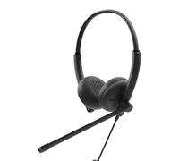 Dell Cuffie cablate WH125 - USB-A Plug & Play, design on-ear con cuscinetti, microfono boom rotante a 270°, controlli volume e mute inline, cavo 2.1m, peso leggero 125g - Nero