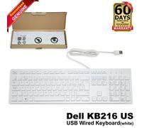 Dell KB216 USB Wired Keyboard White 104-Key Full-Size Chiclet US QWERTY 1PJRJ