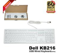 Dell KB216 White QWERTY French-Can Chiclet Multimedia USB Wired Keyboard 1PJRJ