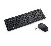 Dell Silent Keyboard and Mouse KM555 - layout QWERTY UK, combinazione wireless con tasti silenziosi e clic del mouse, lunga durata della batteria, nero
