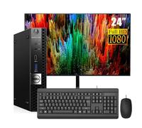 Dell Optiplex 7050 - Mini PC desktop con monitor da 24", Intel Core i7-6700, 8 GB RAM, SSD da 512 GB, tastiera americana, WiFi, Bluetooth, Windows 11 Pro (ricondizionato)