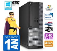 Dell PC 3020 SFF Intel G3220 Ram 4GB Disco 240 Go SSD masterizzatore DVD Wifi W7 (Ricondizionato Certificato)