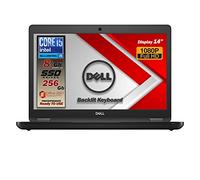 Dell, Pc Portatile Notebook Pronto All'Uso, Display 14" FullHD, Intel Core i5, Ram 8 Gb, SSD 256 Gb, Computer Portatile Con Pacchetto Office 2021, tastiera retroilluminata, W 11 Pro