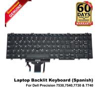 Dell Precision 7530 7730 tastiera retroilluminata spagnola latina nera NSK-EQ...