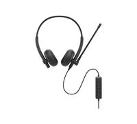Dell Cuffie cablate WH125 - USB-A Plug & Play, design on-ear con cuscinetti, microfono boom rotante a 270°, controlli volume e mute inline, cavo 2.1m, peso leggero 125g - Nero