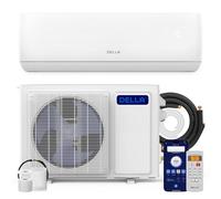 DELLA 12000 BTU Wifi abilitato Mini Split 20 SEER2 raffredda fino a 550 piedi quadrati 110-120V sistema di aria condizionata e riscaldatore senza condotti con pompa di calore preriempita da 1
