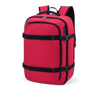 Della Gao Zaino da viaggio Laptop 17.3 pollici porta PC resistente all'acqua con USB Slit Zaino da lavoro, regalo da viaggio Uomo e donna - Rosso