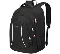 Della Gao Zaino per uomo e donna, da viaggio e leggero, zaino da lavoro impermeabile molto spazioso, laptop da 17,3 pollici, per uso quotidiano, nero