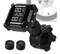 della Pressione dei Pneumatici,Motociclo TPMS Sistema di Monitoraggio Display LCD Sistema di Allarme con Display e 2 Sensori Esterni Pneumatici Senza Fili Impermeabile