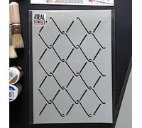 Della Rete Metallica stencil. Griglia Recinto Effetto stencil. Su misura Carta da parati Pittura. arredo casa stencil. pittura Muri Tessuto & mobili. Riutilizzabile