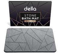 della Tappetino da bagno in pietra di alta qualità, super assorbente, ad asciugatura rapida, per pavimento del bagno, moderno tappetino da bagno in diatomite (triangolo, grigio scuro, extra large (80