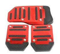 Dell'acceleratore Freno Pedale Per Cambio Manuale Universale Antiscivolo In Lega Di Alluminio Da 3 Pezzi Rosso Blu E Argento Ricambi Auto Kit Copripedali(Red set)