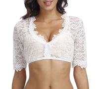 delle Donne 1 PZ con Ferretto della Biancheria della Maglia del delle Donne Elegante Dirndl Camicetta Nero Dirndl Camicetta Camicetta di Pizzo per L'Oktoberfest Lingerie (White-G, XXXL)