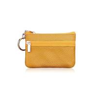 Delle donne Della Moneta Del Cuoio Genuino Portafogli Femminili Regali Personalizzati Ragazze Cerniera Portamonete, Giallo, 1 pezzo