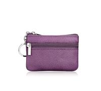 Delle donne Della Moneta Del Cuoio Genuino Portafogli Femminili Regali Personalizzati Ragazze Cerniera Portamonete, Viola, 2PCS