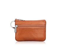 Delle donne Della Moneta Del Cuoio Genuino Portafogli Femminili Regali Personalizzati Ragazze Cerniera Portamonete, Marrone, 2PCS