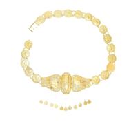 Delle donne d'oro della moneta del metallo lunga della cinghia della catena per la danza del ventre e gioielli etnici della cintura con stile turco afgano marocano, Misura unica, Metallo Metallo