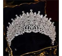 Delle donne Handmade Cubic Zirconia Grande Corona Un Lusso Strass di Cristallo Concorso Diadema Fascia Per Premier Wedding Accessori Per Capelli
