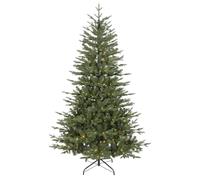 Dellonda Pre Illuminato 7ft Cardine Natale Albero Bianco Caldo Luci & Pe PVC