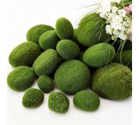 dellyy 25 Pezzi Verde Palline di Muschio, Artificiale Pietre Muschio, Decorative Moss Rocks, Artificiali Rocce Muschios, Stones Muschios Artificiale Presepe per Floreali, Giardini decorazioni