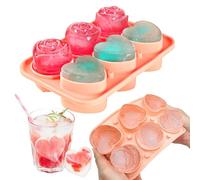 dellyy Ghiaccio Stampo, Stampo Ghiaccio Silicone, Stampo Cubetti Ghiaccio con Coperchio, per DIY Alimenti, Succo, Bevande Ghiacciate, Riutilizzabili e Senza BPA (Rosa + Cuore)