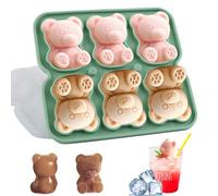 dellyy Ghiaccio Stampo, Stampo Ghiaccio Silicone, Stampo Cubetti Ghiaccio con Coperchio, per DIY Alimenti, Succo, Bevande Ghiacciate, Riutilizzabili e Senza BPA (Orso)