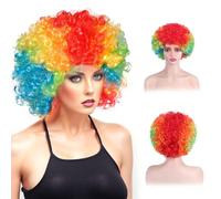 dellyy Parrucca Afro Extra Large, Parrucca Afro 200g, Capelli Afro Donna Uomo Universale, Parrucca di Carnevale, Adatta per l'uso quotidiano, Carnevale, Gioco di ruolo, Halloween (Multicolore)