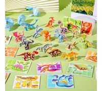 dellyy Puzzle 3D per Bambini, Puzzle con Animali da 30 Pezzi per Bambini, Puzzle di Cartoni Animati, Puzzle Educativo di Cartoni Animati 3D, Mini Puzzle (Dinosauro)