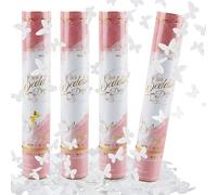 dellyy Spara Coriandoli Laurea*4, Spara Coriandoli Matrimonio, Confetti per Compleanno, Tubo Sparacoriandoli, Cannone Spara Coriandoli per Interni ed Esterni (Farfalla Bianca)