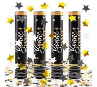 dellyy Spara Coriandoli Laurea*4, Spara Coriandoli Matrimonio, Confetti per Compleanno, Tubo Sparacoriandoli, Cannone Spara Coriandoli per Interni ed Esterni (Stella)